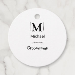 groomsman bachelorette party add name modern simpl favour tags