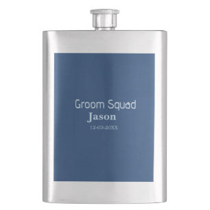 groomsman bachelorette party add name modern simpl hip flask
