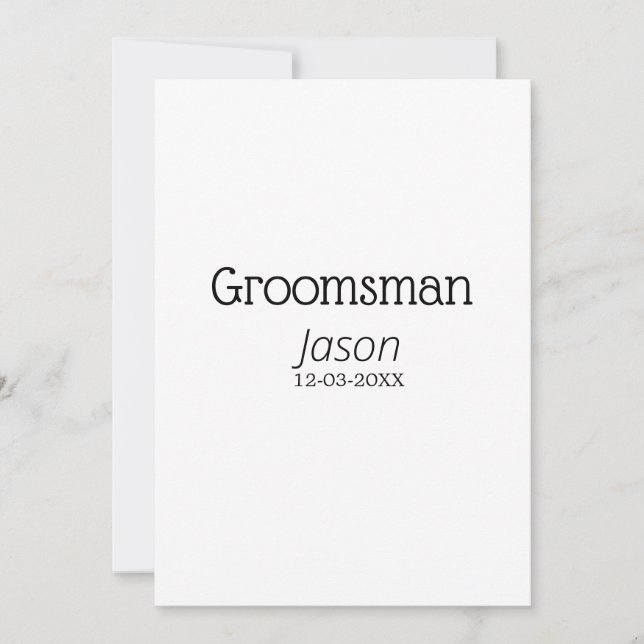 groomsman bachelorette party add name modern simpl invitation (Front)