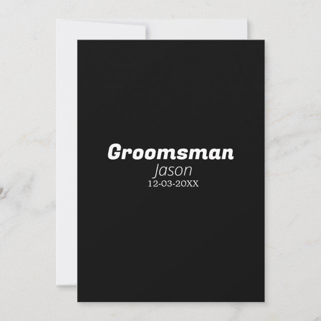 groomsman bachelorette party add name modern simpl invitation (Front)