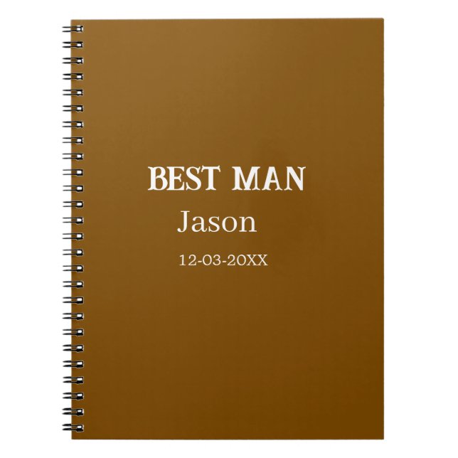 groomsman bachelorette party add name modern simpl notebook (Front)