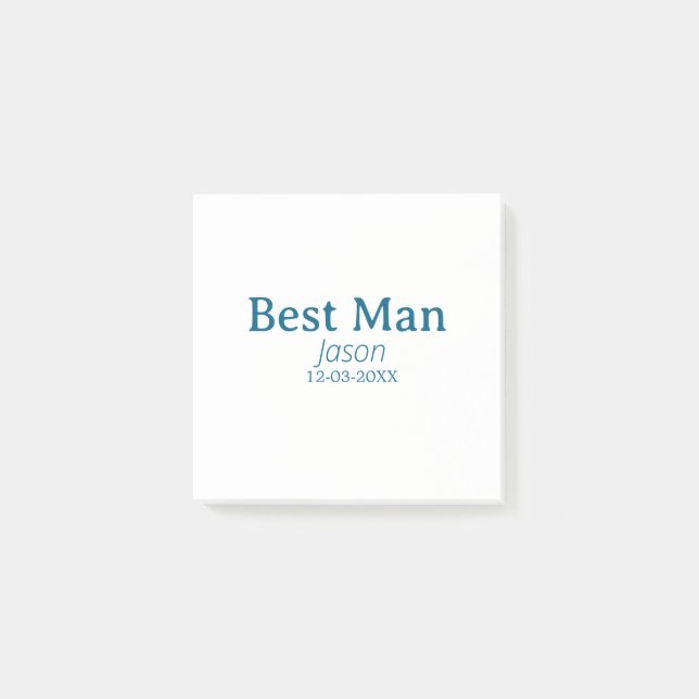 groomsman bachelorette party add name modern simpl post-it notes (Front)