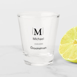 groomsman bachelorette party add name modern simpl shot glass