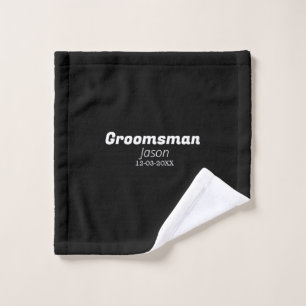 groomsman bachelorette party add name modern simpl wash cloth