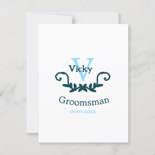 groomsman bachelorette party blue vintage classic postcard