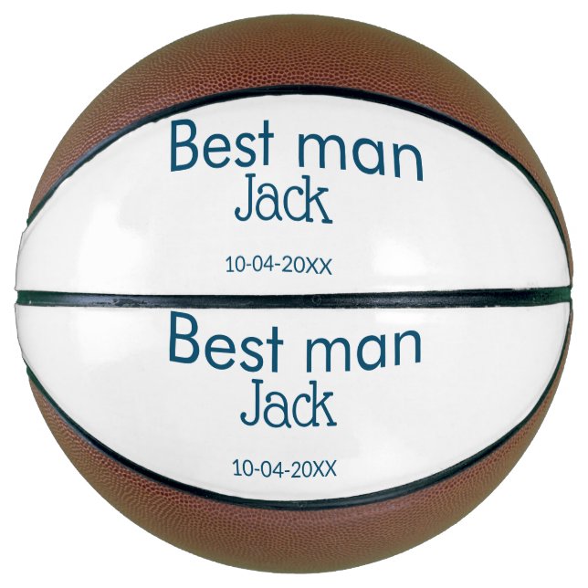 groomsman best man add name text bachelorette basketball (Front)