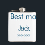 groomsman best man add name text bachelorette hip flask<br><div class="desc">design</div>