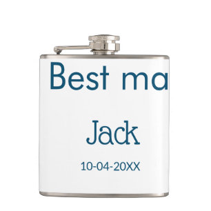 groomsman best man add name text bachelorette hip flask