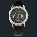 Groomsman Best Man Father Bride Groom Monogrammed Watch<br><div class="desc">Congratulations on your engagement, we hope you have a wonderful day and future life together filled with happiness and joy. This modern elegant wedding stationery item is part of a larger collection as designed by LeahG on behalf of the Low Budget Wedding Network® Please view the attached collection and 'additional...</div>