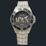 Groomsman Best Man Father Bride Groom Monogrammed Watch<br><div class="desc">Congratulations on your engagement, we hope you have a wonderful day and future life together filled with happiness and joy. This modern elegant wedding stationery item is part of a larger collection as designed by LeahG on behalf of the Low Budget Wedding Network® Please view the attached collection and 'additional...</div>