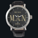 Groomsman Best Man Father Bride Groom Monogrammed Watch<br><div class="desc">Congratulations on your engagement, we hope you have a wonderful day and future life together filled with happiness and joy. This modern elegant wedding stationery item is part of a larger collection as designed by LeahG on behalf of the Low Budget Wedding Network® Please view the attached collection and 'additional...</div>
