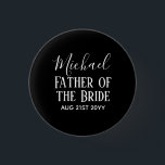 Groomsman BestMan Father Bride Groom Named Script 1 Inch Round Button<br><div class="desc">Add three lines of text to this modern bridal party gift.</div>