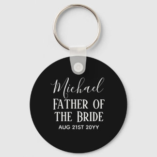 Groomsman BestMan Father Bride Groom Named Script Keychain