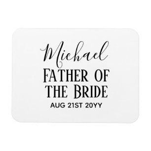 Groomsman BestMan Father Bride Groom Named Script Magnet