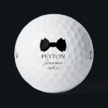 Groomsman Black Bow Tie Golf Balls<br><div class="desc">These golf balls are a great favour for the groomsmen in your wedding. If all your wedding party will be wearing suits with bow ties this design with a traditional double bow tie in black would be perfect. They'd be great for a bachelor party or weekend. The job title can...</div>