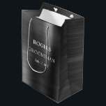 Groomsman Black Brushed Metal Medium Gift Bag<br><div class="desc">Thank your groomsmen with this brushed metal design featuring bold typography. Personalize this design with your groomsman name and wedding date. Makes a great gift bag.</div>