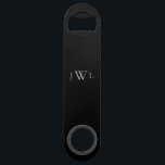 Groomsman Black Custom Monogram Name Bar Key<br><div class="desc">Groomsmen Gifts.  Monogram.  Name.  Black.</div>