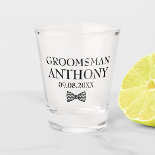 Groomsman Black Elegant Bachelor Party Wedding Shot Glass