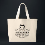 Groomsman Black Tie Large Tote Bag<br><div class="desc">Wedding Groomsman Black Tie Large Tote Bag or Favour Gift Bag</div>