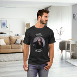 Groomsman black white photo bachelor party T-Shirt<br><div class="desc">Personalize and add a photo into the circular frame. Add a name</div>
