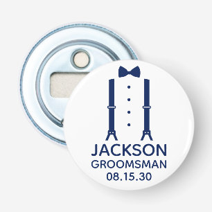 Groomsman Blue Bow Tie Bottle Opener