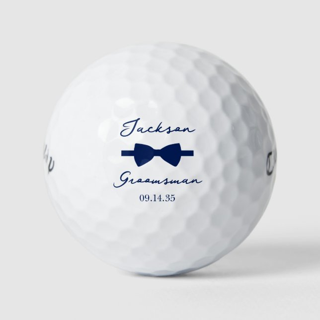 Groomsman Blue Bow Tie Golf Balls (Front)