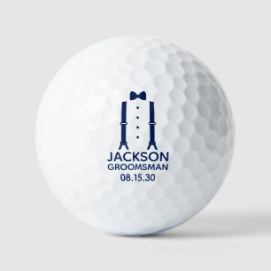 Groomsman Blue Bow Tie Golf Balls