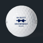 Groomsman Blue Bow Tie Golf Balls<br><div class="desc">These golf balls are a great favour for the groomsman in your wedding. They feature a blue bow tie with the groomsman's name above it in a modern CAP font and the word Groomsman along with the wedding date below. They'd be great for a bachelor party or weekend. The job...</div>