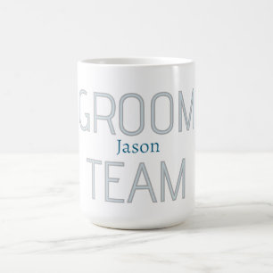 groomsman bold groom team grey blue white bachelor coffee mug