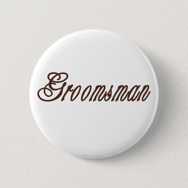 Groomsman Classy Browns 2 Inch Round Button (Front)