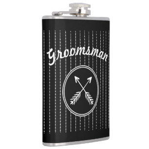 Groomsman Crossed Arrows Any Custom Colour Flask