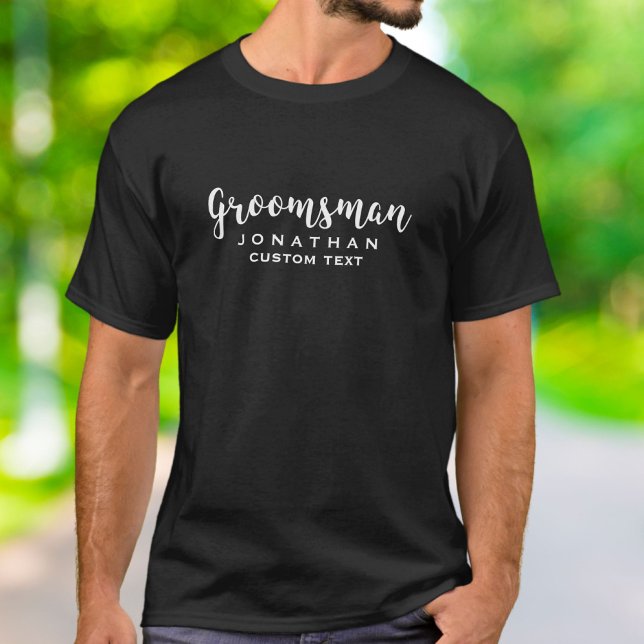 Groomsman Custom Wedding Favour Modern Monogram T-Shirt (Creator Uploaded)
