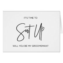 Groomsman demandant la carte vous serez mon