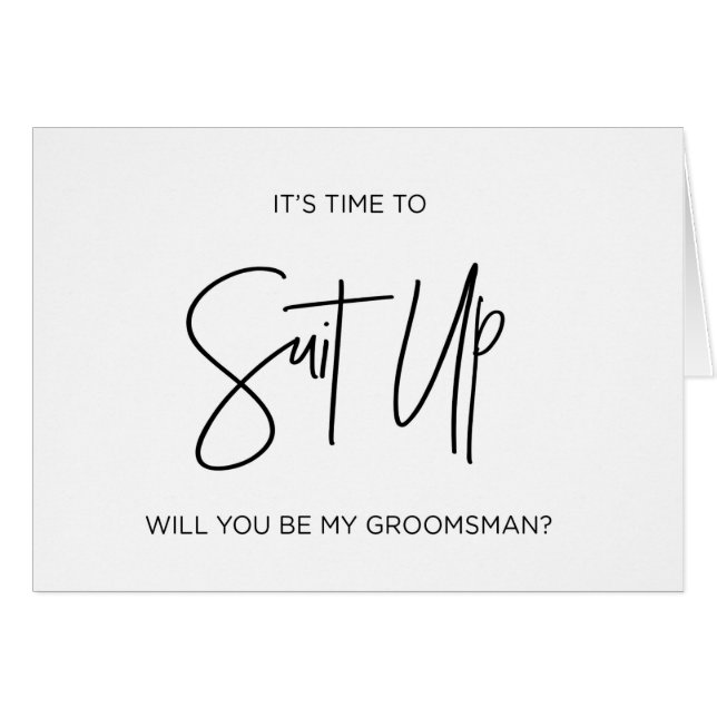 Groomsman demandant la carte vous serez mon (Devant horizontal)