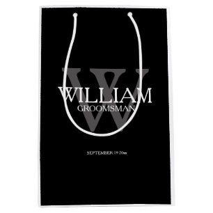 Groomsman Elegant Modern Medium Gift Bag