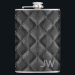 Groomsman Embossed Monogram Black Leather Hip Flask<br><div class="desc">This monogram flask blends timeless style with a modern twist,  offering a sophisticated and personalized gift for your groomsman. The sleek faux leather exterior is reminiscent of genuine leather while being cruelty free,  eco friendly and budget friendly.</div>