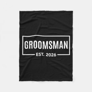 Groomsman Est 2026 Wedding Bachelor Stag Party Fleece Blanket