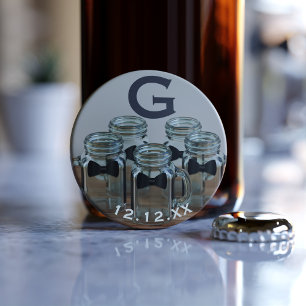 Groomsman Favour Wedding Party Button Bottle Opener
