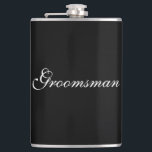 Groomsman Flask<br><div class="desc">Flask for the groomsman is shown in black and white. 
Customize this item or buy as is.</div>