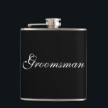 Groomsman Flask<br><div class="desc">Flask for the groomsman is shown in black and white. 
Customize this item or buy as is.</div>