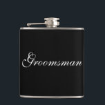 Groomsman Flask<br><div class="desc">Flask for the groomsman is shown in black and white.
Customize this item or buy as is.</div>