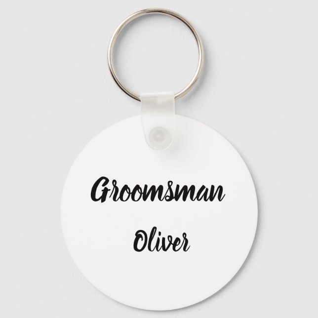 Groomsman Gift Custom Name Gifts Wedding  Keychain (Front)