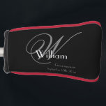 Groomsman Gift Elegant Monogram Name Classic Cool  Golf Head Cover<br><div class="desc">Groomsmen Groomsman Gift Elegant Monogram Name Classic Cool Black Golf Head Cover. Add that special touch with a monogrammed initial and the name and date specially for your groomsman gift. Click personalize this template to customize it with the Groomsman's monogram last name initial, and their first name, and the date...</div>