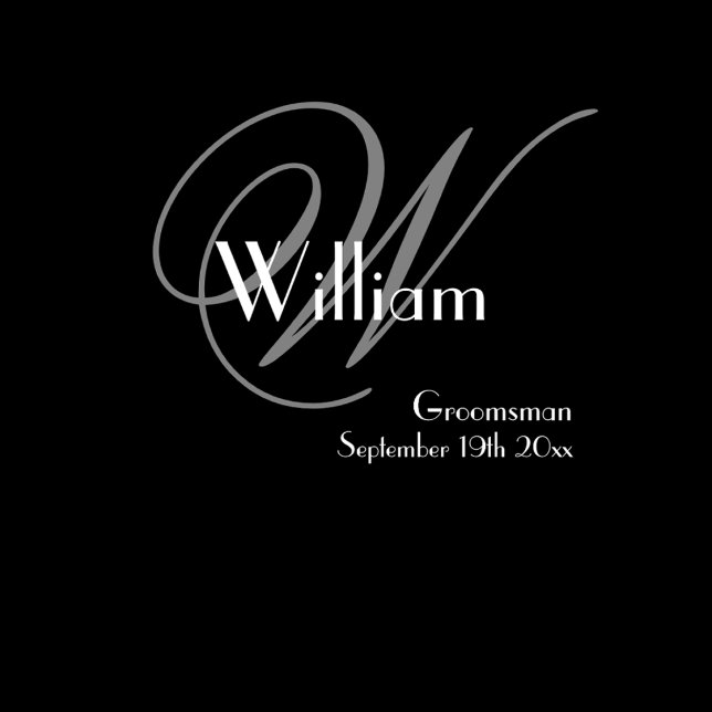 Groomsman Gift Modern Monogram Chic Script Black Duffle Bag (Simply elegant. He will love it.
)