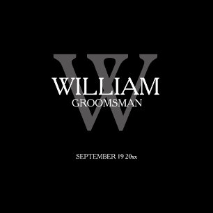 Groomsman Gift Modern Monogram Script Name Black Duffle Bag