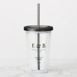 Groomsman Gift Monogram Wedding Personalized Black Acrylic Tumbler<br><div class="desc">Monogram personalized wedding acrylic tumbler gift for groomsmen.</div>