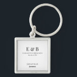 Groomsman Gift Personalized Black Monogram Wedding Keychain<br><div class="desc">Monogram personalized wedding gift keychain for groomsmen.</div>