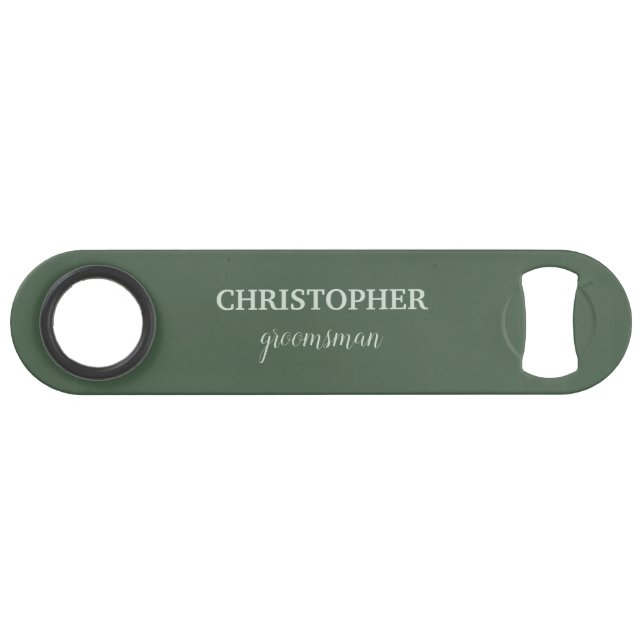 Groomsman Gift Personalized  Monogram Wedding Bar Key (Front (Horizontal))