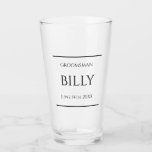 Groomsman Glass Gift Beer Pint Favour Wedding Name<br><div class="desc">Edit the name and date to suit the groomsman of your choice.</div>