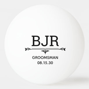 Groomsman Initials Ping Pong Ball